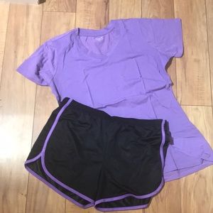 NWOT ! Cute shorts and tee active wear